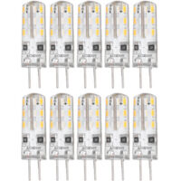 10 Stück G4 LED-Lampen, Zweistiftsockel, Silikonfassung, warmweiß 3000 K, 1,5 W, 220 V Wechselstrom, 110 lm, Gartenbeleuchtung, Ersatz