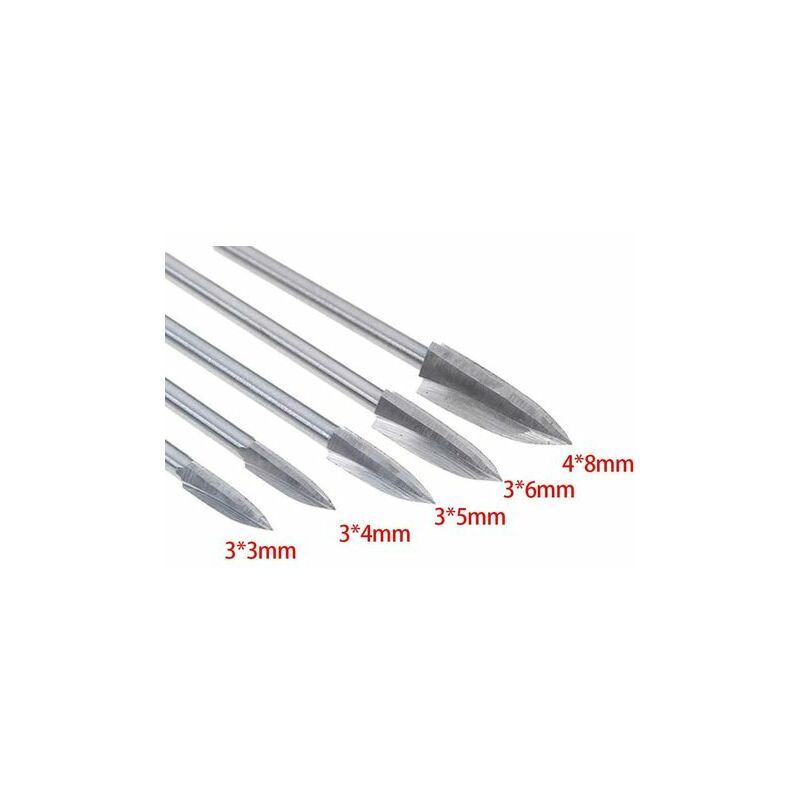 Set 10 Punte Per Router CNC In Carburo Solido – Gambo 1/4″, Multiuso Per Legno, Intaglio, Incisione A V, MDF - 2
