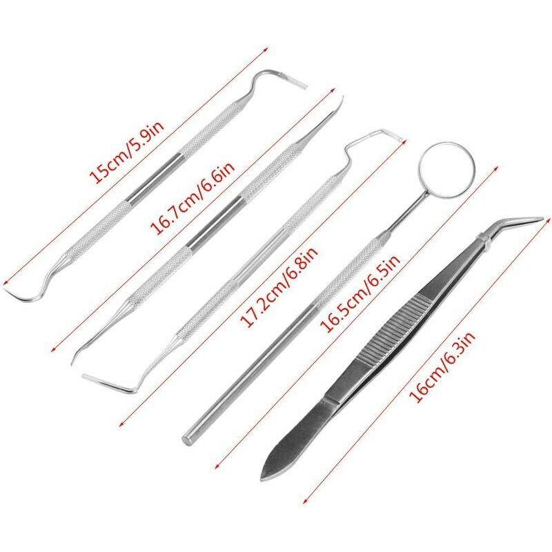 Set Di Strumenti Dentali Disposti In Cerchio Su Sfondo Bianco, Sfocato | Foto Premium - Foto 4