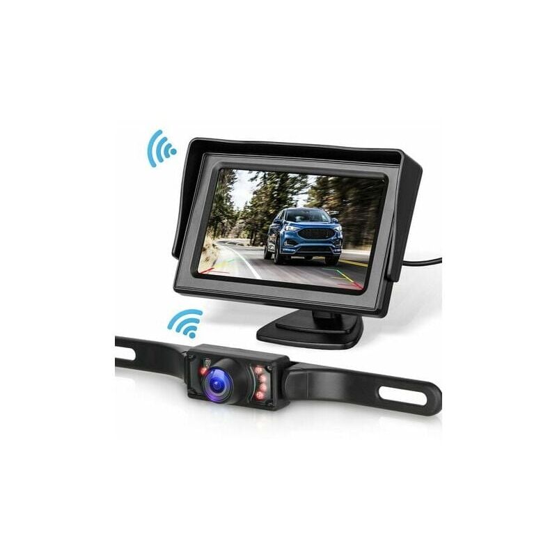 Sistema 4 Telecamere Backup Wireless Solari Magnetiche ZEROXCLUB - Monitor 9'' HD DVR Per Camper E Camion