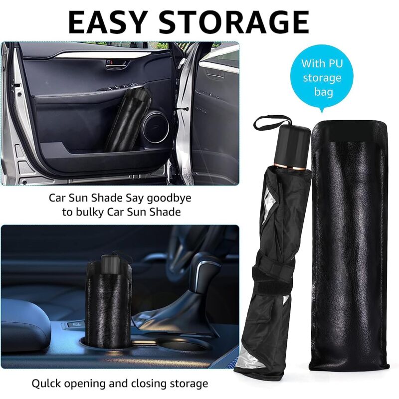 Parasole Parasole Parasole Auto Divertente Con Orso Guida - Pieghevole Riflettente UV, Taglia S 130x70 Cm, Per Auto SUV E Camion
