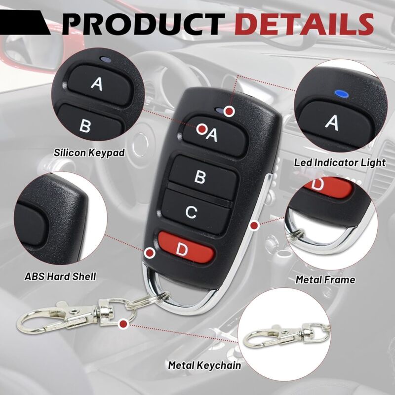 Telecomando Universale Cancello, 433 MHz Telecomando Garage Universale - Foto 7