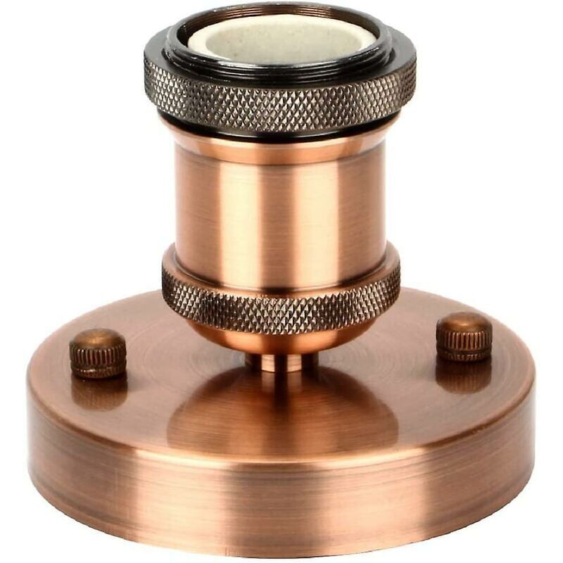 Portalampada E27 Vintage In Alluminio E Ceramica - Nero Per Lampadine Edison