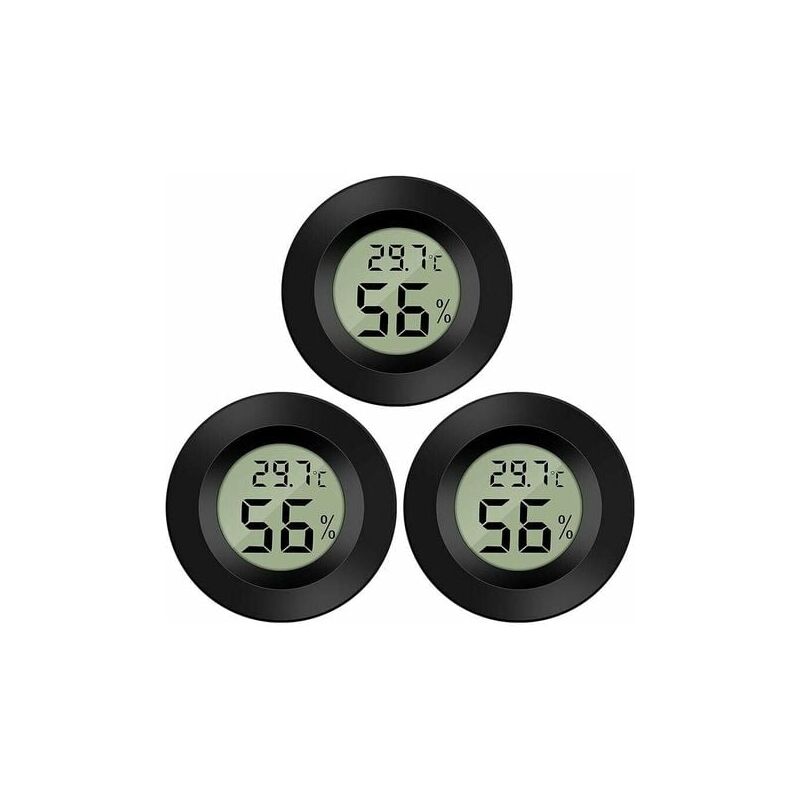 Mini Termometro Igrometro Digitale LCD Circolare - Misuratore Temperatura E Umidità Per Camera, Ufficio, Asilo - Nero - 4