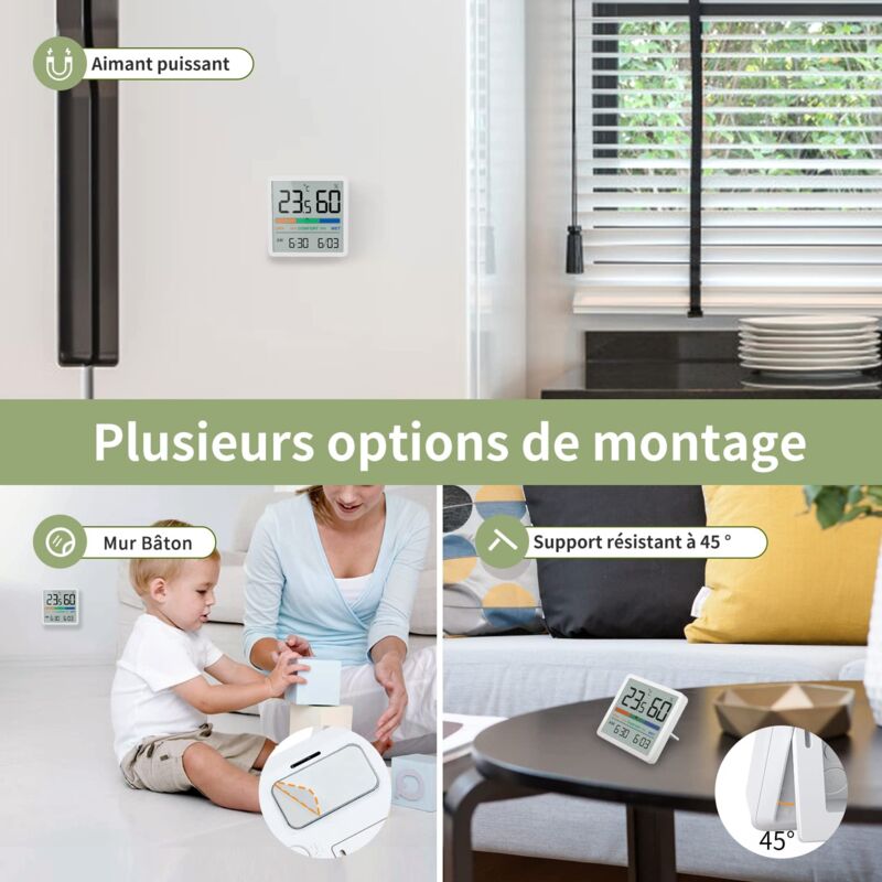 HORJOR Mini Termometro LCD Igrometro Professionale Digitale con Livello