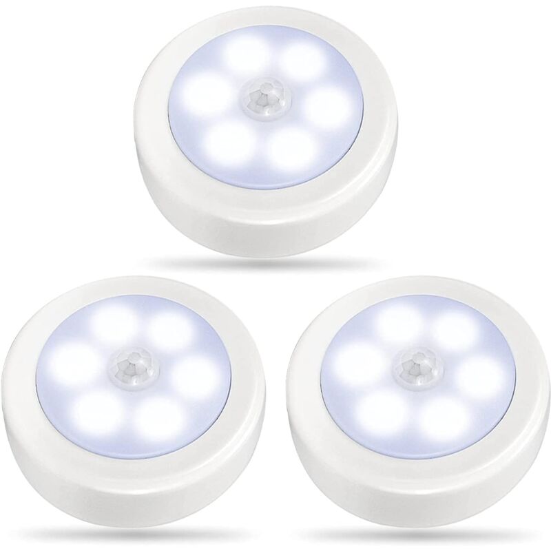BENMA Luce Notturna A LED Con Sensore Di Movimento, Ricaricabile USB – 3 Pezzi, Bianco, Per Armadi E Corridoi