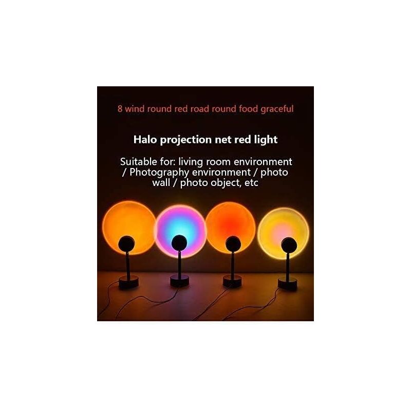 TSLBW Sunset Lamp, Lampada Proiettore Tramonto, Lampada Da Terra Led Dimmerabile, 3 Modalità Colorate Sunset Lamp, Lampada Da Proiezione Arcobaleno, Ruotabile Di 180° Per Home Party Decor Sunset Red