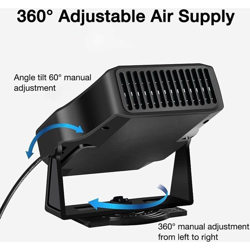 TOTMOX 12V 150W Riscaldatore Per Auto Portatile 2 In 1 Riscaldamento Rapido E Ventola Di Raffreddamento Sbrinatore Per Parabrezza Con Maniglia E Accendisigari