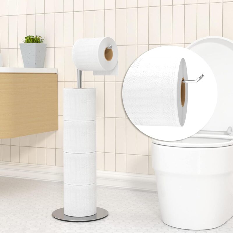Porta Carta Igienica Autoadesivo Portarotolo Impermeabile In Acciaio Inox Per Cucina Bagno Toilette Oro 69038327 - 11