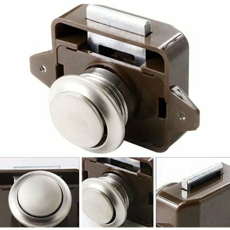 Serratura A Pulsante Per Camper - 6 Pezzi Marrone | Per Cassetti E Armadi Spessore 15-20mm - Foto 8