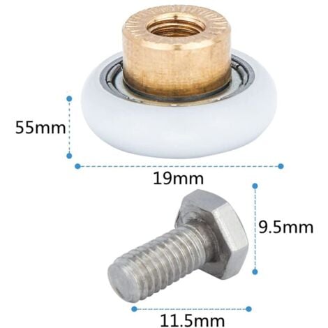 Rotelle Per Porte Doccia - 6 Pezzi Ricambio 19mm Per Scorrimento Fluido - Foto 2