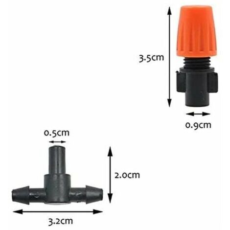 Sistema di raffreddamento da giardino, ugelli nebulizzatori per patio, sistema di nebulizzazione per esterni, sistema di raffreddamento dell'acqua da giardino (20 ugelli + 20 x tee + 2 x spine
