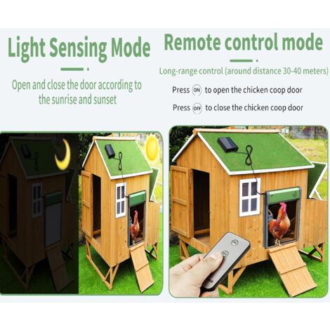 Apriporta Automatico Per Pollaio VEVOR - Con Timer, Sensore Luce E Telecomando, Impermeabile IP44