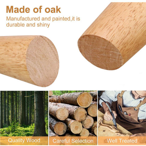 4 Gambe Per Mobili In Legno Massello - Piedini Tavolo/Divano In Rovere, 20 Cm, Colore Noce - Foto 8