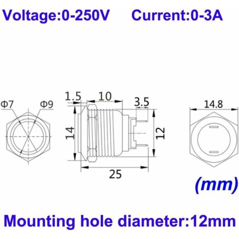 Interruttore KZQ 12V, Interruttore A Bilanciere Rotondo, Pulsante - Foto 7