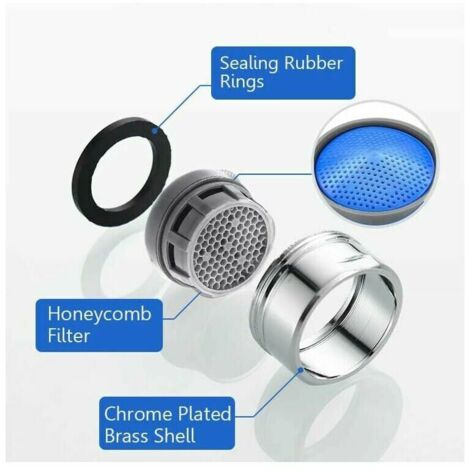 Aeratore Rubinetto 20mm - Set 3 Pezzi Limitatori Flusso Acqua | Filtro Anticalcare Con Guscio Rame | Per Cucina E Bagno