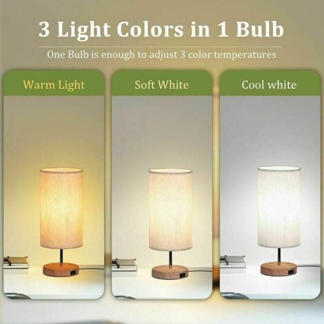 BokiHuk 2 Lampade Da Comodino Touch In Vetro Con Luci Dimmerabili E 3 Temperature + Porte USB Ricarica - 4
