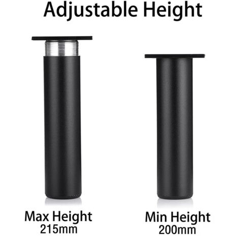 Piedini Regolabili Per Mobili - Set 4 Pezzi In Alluminio, Altezza 50-70mm, Per Tavoli E Divani - Foto 8