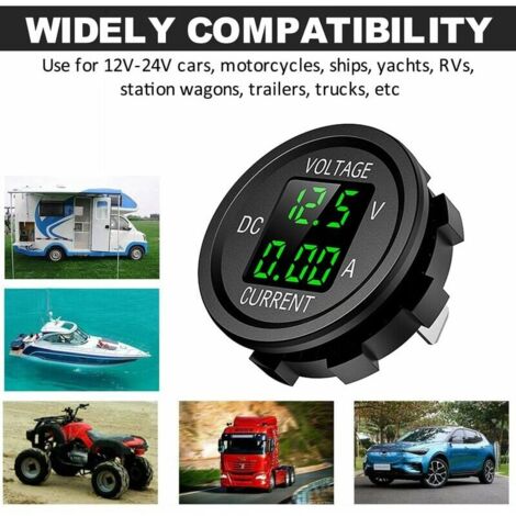 Voltmetro Digitale A LED 12V-24V Per Moto E Auto - Impermeabile Con Display Bianco ZY - 3