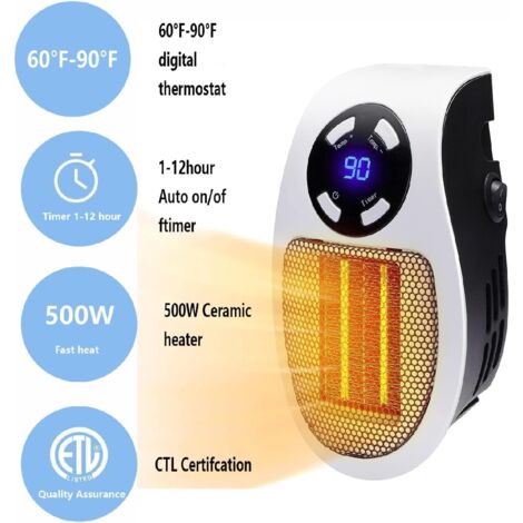 Termoconvettore Elettrico Eco Basic 1400W Bianco - Termosifone Basso Consumo Con Termostato Programmable