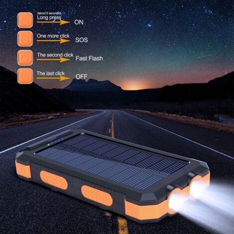 Caricabatteria Power Bank Solare 20000mAh Batteria Esterna portatile WXJ-003