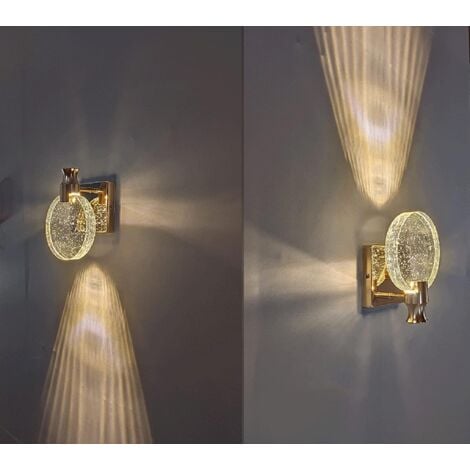 Lampada Da Parete TTNAO In Cristallo | Applique Moderna | Per Camera, Soggiorno, Bagno | Con Paralume A Cono - Foto 4