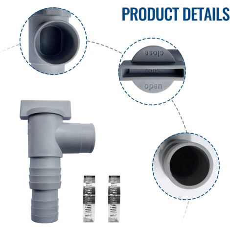 Valvola di manutenzione/intercettazione per piscina con raccordo per tubo da 32/38 mm, valvola per piscina a doppia divisione, valvola a pistone, acc | Leroy Merlin