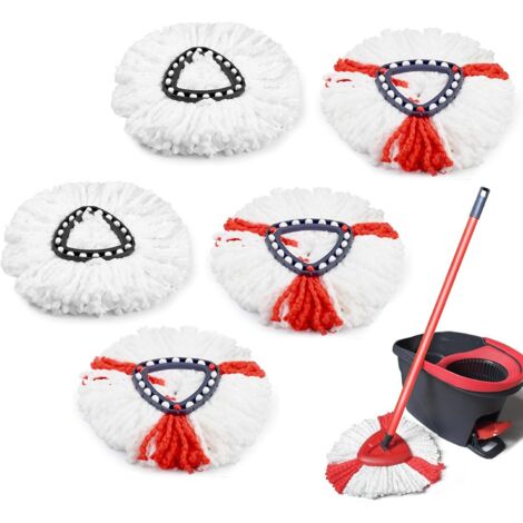 Mocio In Microfibra Ricambi E Set Scopa - Confezione Con 4 Testine, 1 Manico E 11 Base Mocio - Per Pavimenti Sensibili, Lavapavimenti Efficace - 3