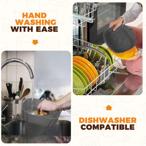 3 Teglie In Silicone Per Friggitrice Ad Aria - Cestini Antiaderenti 20cm, Per Cucinare E Pulire Facile - Foto 4