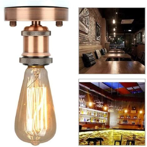 Portalampada A Soffitto E27 IDEGU | Stile Edison Vintage | Ottone | 3 Pezzi | Fai Da Te Lampade A Sospensione | Industriale