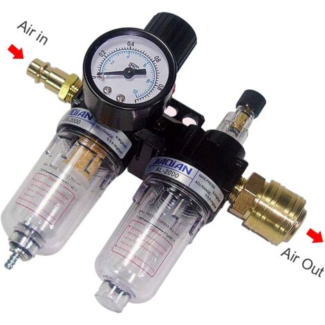 Separatore Acqua E Olio Per Aria Compressa 3/8 - Regolatore Di Pressione 0.05-0.85 MPa Per Compressori - Foto 1