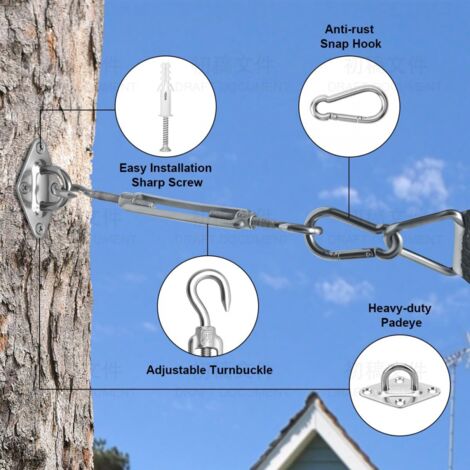 HOMPER Kit di Fissaggio per Tenda da Sole, Kit di Fissaggio per