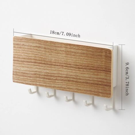 Portachiavi da Parete in Legno con 6 Ganci - Decorazione Margherita