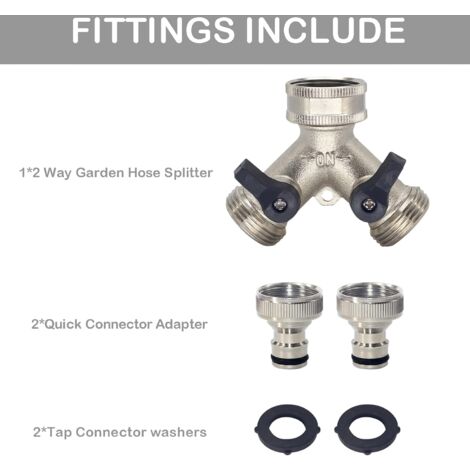 Distributore D'acqua A 2 Vie – Adattatore Per Tubo Da Giardino 3/4 E 1/2 Con Valvole Regolabili - 3
