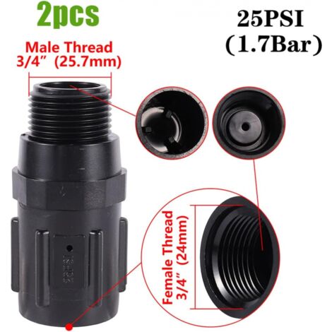 3 Regolatori Di Pressione 25 PSI Per Irrigazione A Goccia – Filettatura 3/4 FHT X 3/4 MHT
