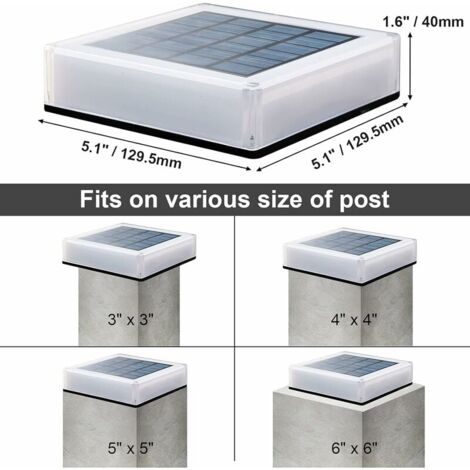 Luci Solari Per Pali Da Esterno, Luci Per Pali Per Recinzione Ad Energia Solare Per Patio Terrazza Tappi Per Pali 89508012