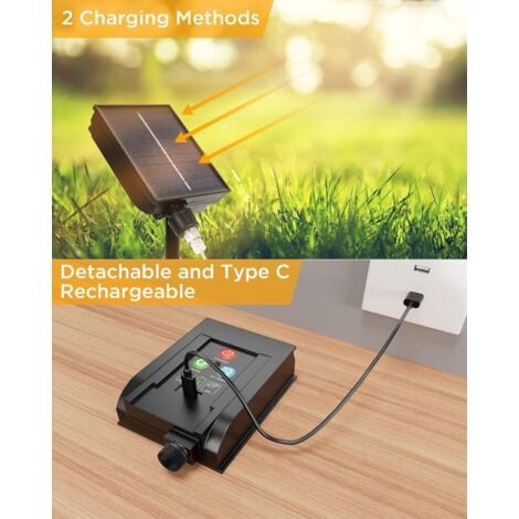 Crediri Luci solari per esterni, 4 in 1 luci solari da giardino, 32 luci solari da giardino a LED con telecomando, 8 modalità di illuminazione, IP65 impermeabile, timer automatico, batteria da 1200 mA