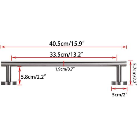 Portasciugamani Da Parete In Acciaio Inox 304 - 40 Cm, Argento, Per Bagno E Cucina - Foto 4