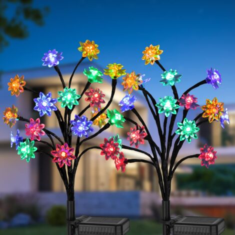 Luci solari da esterno, 2 pezzi, luci solari a forma di fiore