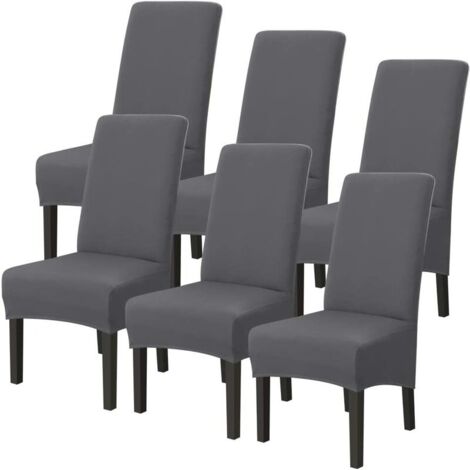 Alishomtll Set Di 6 Coprisedie In Pelle Sintetica Elasticizzata – Impermeabili, Lavabili, Adatti A Sedie Senza Braccioli (Rosso Vino)