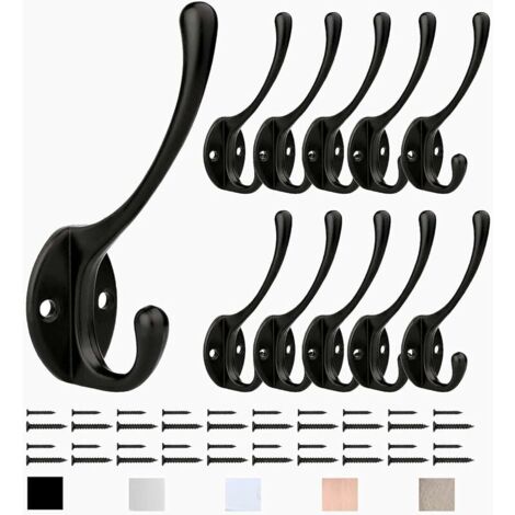 LYCXAMES Ganci Appendiabiti, 8 Pezzi Ganci Appendiabiti da Parete, Doppio Ganci da Parete in Metallo, Ganci Appendi Muro con Nascondere le Viti, per Giacche, Cappotti, Cappelli, Sciarpe, Argento