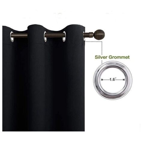 Elegant Comfort Set Di 2 Tende Oscuranti Con Occhielli - Isolamento Termico, 137x241 Cm, Colore Argento - 3