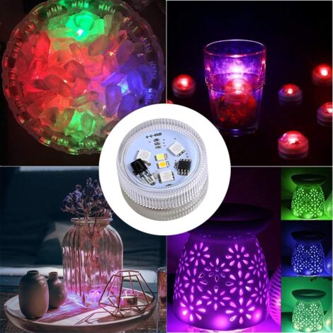 10 pezzi Mini luci LED sommergibili, LUCE Lampada subacquea impermeabile RGB Candele LED multicolore Illuminazione con 2 telecomandi per piscina, laghetto, acquario, vaso