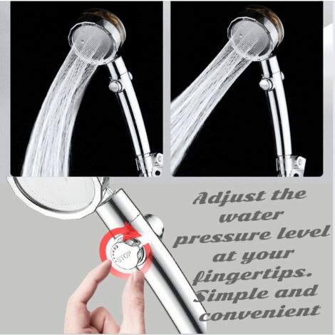 Soffione doccia ad alta pressione con tubo e filtro a 15 fasi, anticalcare, doccetta regolabile risparmio acqua, 3+1 tipi getti