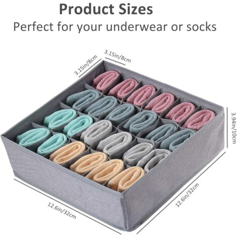 joyoldelf Organizer cassetti, 2 pezzi Divisori per Cassetti, 16 Scompartimenti Organizer Armadio per Biancheria Intima Calze, fazzoletti e Cravatte (nero scuro) | RDN Street Market