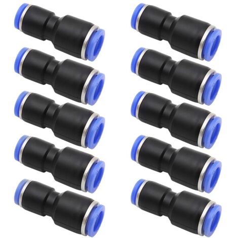 30 Raccordi Pneumatici A Sgancio Rapido 8 Mm - Kit 3 Tipi: Dritti, Gomito, T - Connettori In Plastica Per Linee D'Aria, Pressione Max 1MPa - 2