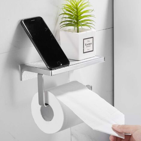 Portarotolo Di Carta Igienica Da Parete In Acciaio Inox Con Coperchio - Design Blu E Bianco, Elegante, Salvaspazio, Con Protezione Antipolvere - 4
