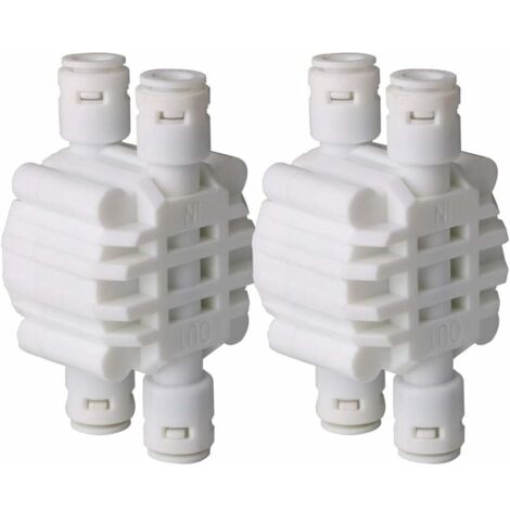 John Guest Valvola Di Arresto Angolare 1/4" Per Osmosi Inversa - Rubinetti Per Serbatoio RO, Filetto NPTF