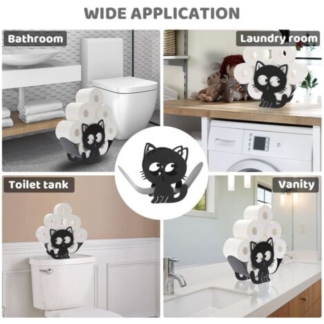 Portarotolo Di Carta Igienica A Forma Di Gatto – Stampa 3D, Nero, Autoportante, Impermeabile E Antiumidità – Decorazione Creativa Per Bagno