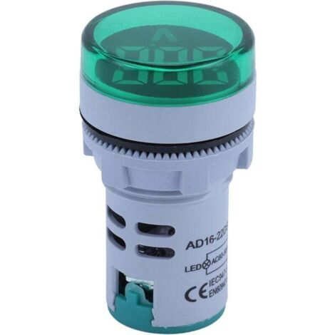 Indicatore luminoso a LED, Indicatore luminoso a LED AC20-500V Mini display a LED digitale Voltmetro Lampada di segnalazione quadrata(bianca